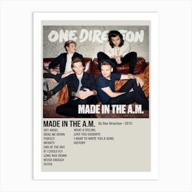 MADE IN THE A.M. By One Direction - 2015 Poster Art Print