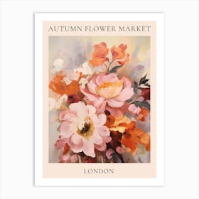 Autumn Flower Market Poster London Art Print