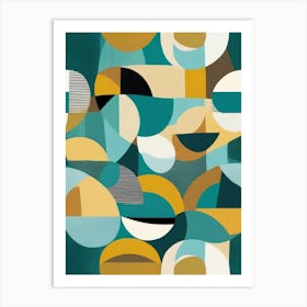 Teal Abstract Painting Art Print