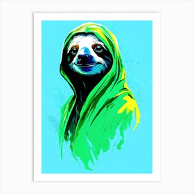 Sloth Graffiti Painted Illustration 2 Art Print