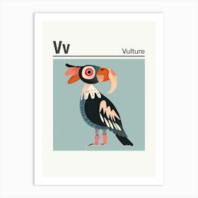 Animals Alphabet Vulture 1 Art Print