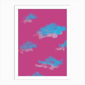 Clouds On A Pink Background Art Print