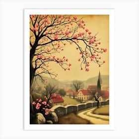 Vintage Of A Village Art Print