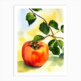 Persimmon Italian Watercolour fruit Art Print