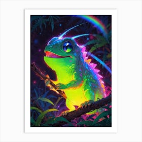 Rainbow Lizard Art Print