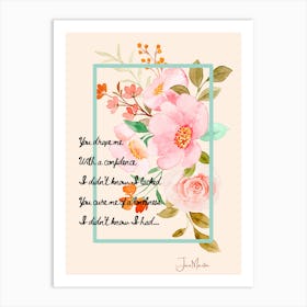 Romantic Flower Sign Art Print