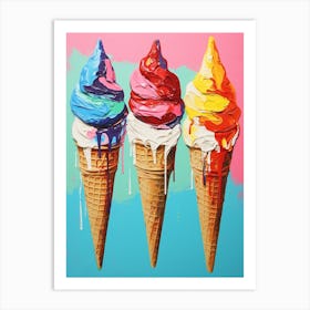 Retro Ice Cream Colour Pop  4 Art Print
