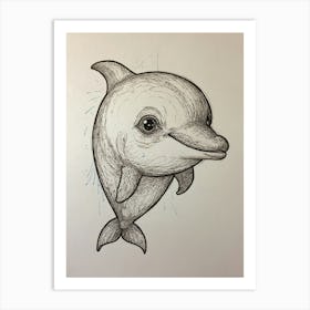 Dolphin Drawing 1 Art Print