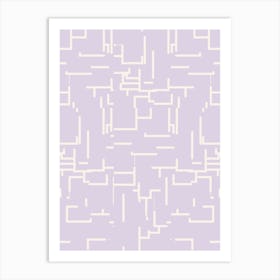 Minimalist Abstract Lines Pastel Purple Art Print