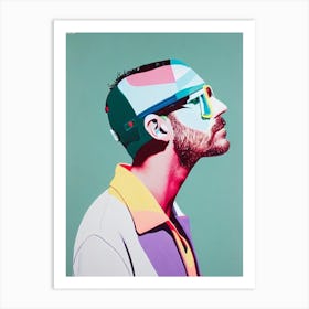 Benny Benassi Colourful Illustration Art Print