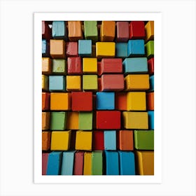 Colorful Wooden Blocks Art Print