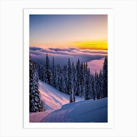 Méribel, France Sunrise Skiing Poster Art Print