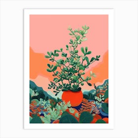 Boho Plant Painting Jade Plant Art Print