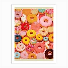 Donuts Vintage Illustration 5 Art Print