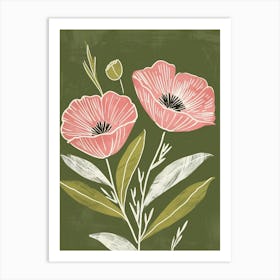 Pink & Green Everlasting Flower 2 Art Print