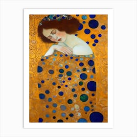 Woman Sleeping, Inspired By Gustav Klimt Art Print