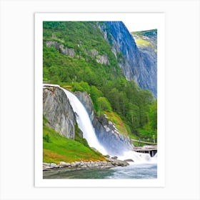 Skjervsfossen, Norway Majestic, Beautiful & Classic (2) Art Print