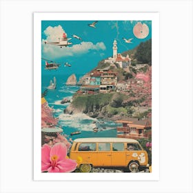 Devon   Retro Collage Style 4 Art Print