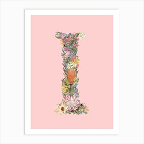 I Pink Alphabet Letter Art Print