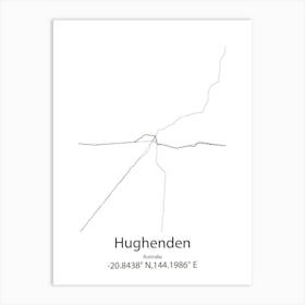 Hughenden,Australia Minimalist Map Art Print