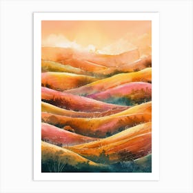 Watercolor Landscape Canvas Print Art Print