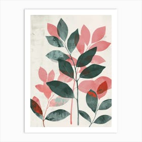 Pink Leaves 7 Art Print