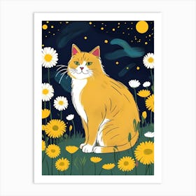 Cat In The Meadow 2 Art Print