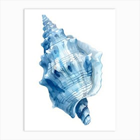 Blue Sea Shell 1 Art Print