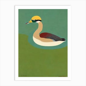 Grebe Midcentury Illustration Bird Art Print
