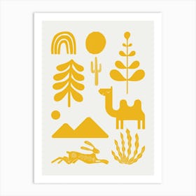 Scandinavian Ornaments In Yellow Art Print