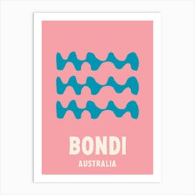 Bondi Beach, Australia, Graphic Style Poster 4 Art Print