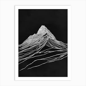 Beinn An Dothaidh Mountain Line Drawing 1 Art Print