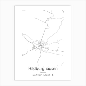 Hildburghausen,Germany Minimalist Map Art Print