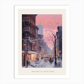 Dreamy Winter Painting Poster New York City Usa 4 Art Print