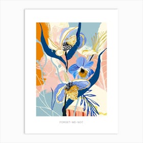 Colourful Flower Illustration Poster Forget Me Not 7 Art Print