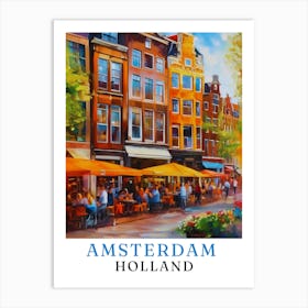 Netherlands Amsterdam, travel poster, wall art print, Amsterdam painting,103 Art Print