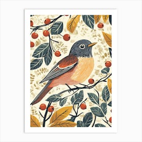 A Beautiful Illustration Of The American Robin Affiche