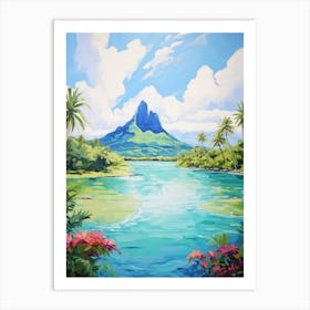 An Oil Painting Of Bora Bora, French Polynesia 1 Art Print
