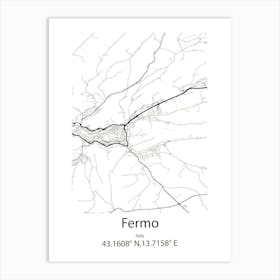 Fermo,Italy Minimalist Map Art Print