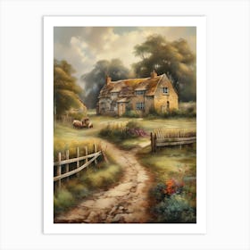 Printable Wall Art, Vintage Landscape, Farmhouse Wall Decorations, Vintage Landscape Oil Painting.6 1 Art Print