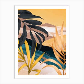 Modern Abstract Art Tropical Leaves 5 Art Print