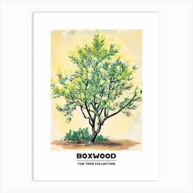 Boxwood Tree Storybook Illustration 1 Poster Art Print