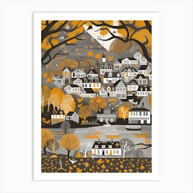 Autumn Village 1 Art Print