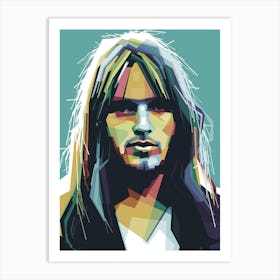 David Gilmour WPAP Pop Art Art Print