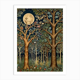 william morris Moonlight In The Forest 2 Affiche