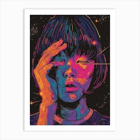 Girl In Space 3 Art Print