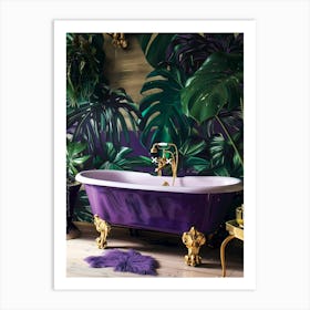 Purple Jungle Bathroom Art Print