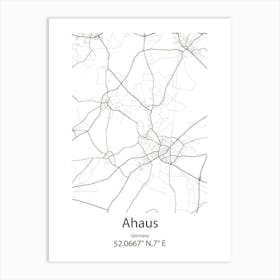 Ahaus,Germany Minimalist Map Art Print