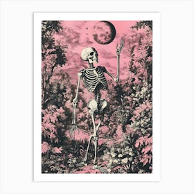 Skeleton In Pink Art Print