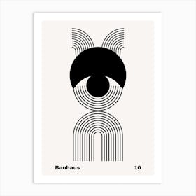 Geometric Bauhaus Poster B&W 10 Art Print